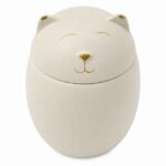 White Gold Cat Dog Face Urn Ceramic Style Finish