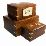 Paw Print Wood Ashes Casket