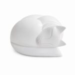 Sleeping Cat Urn White Wood Effect Finish